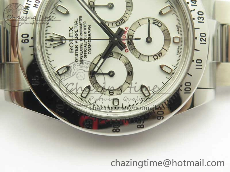 Daytona 116520 ARF 1:1 Best Edition 904L SS Case and Bracelet White Dial A4130 Super Clone V2