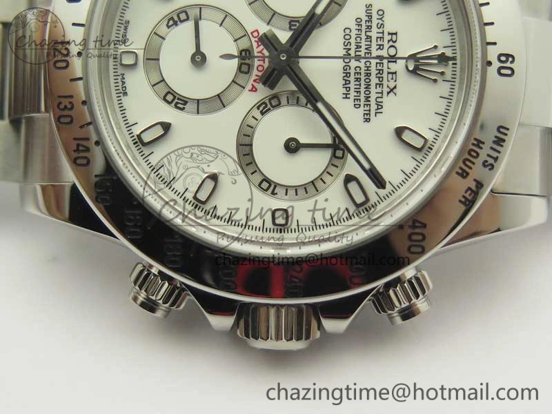 Daytona 116520 ARF 1:1 Best Edition 904L SS Case and Bracelet White Dial A4130 Super Clone V2