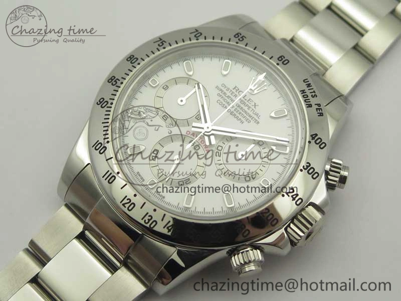 Daytona 116520 ARF 1:1 Best Edition 904L SS Case and Bracelet White Dial A4130 Super Clone V2