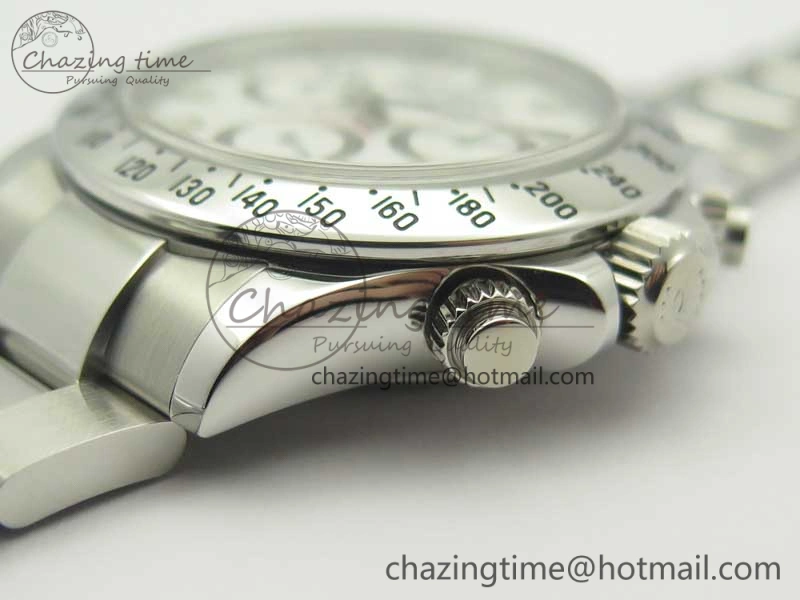 Daytona 116520 ARF 1:1 Best Edition 904L SS Case and Bracelet White Dial A4130 Super Clone V2