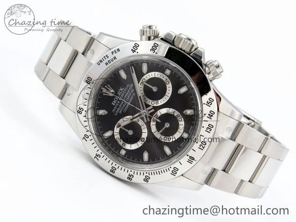 Daytona 116520 Clean 1:1 Best Edition 904L SS Case and Bracelet Black Dial SA4130 V2