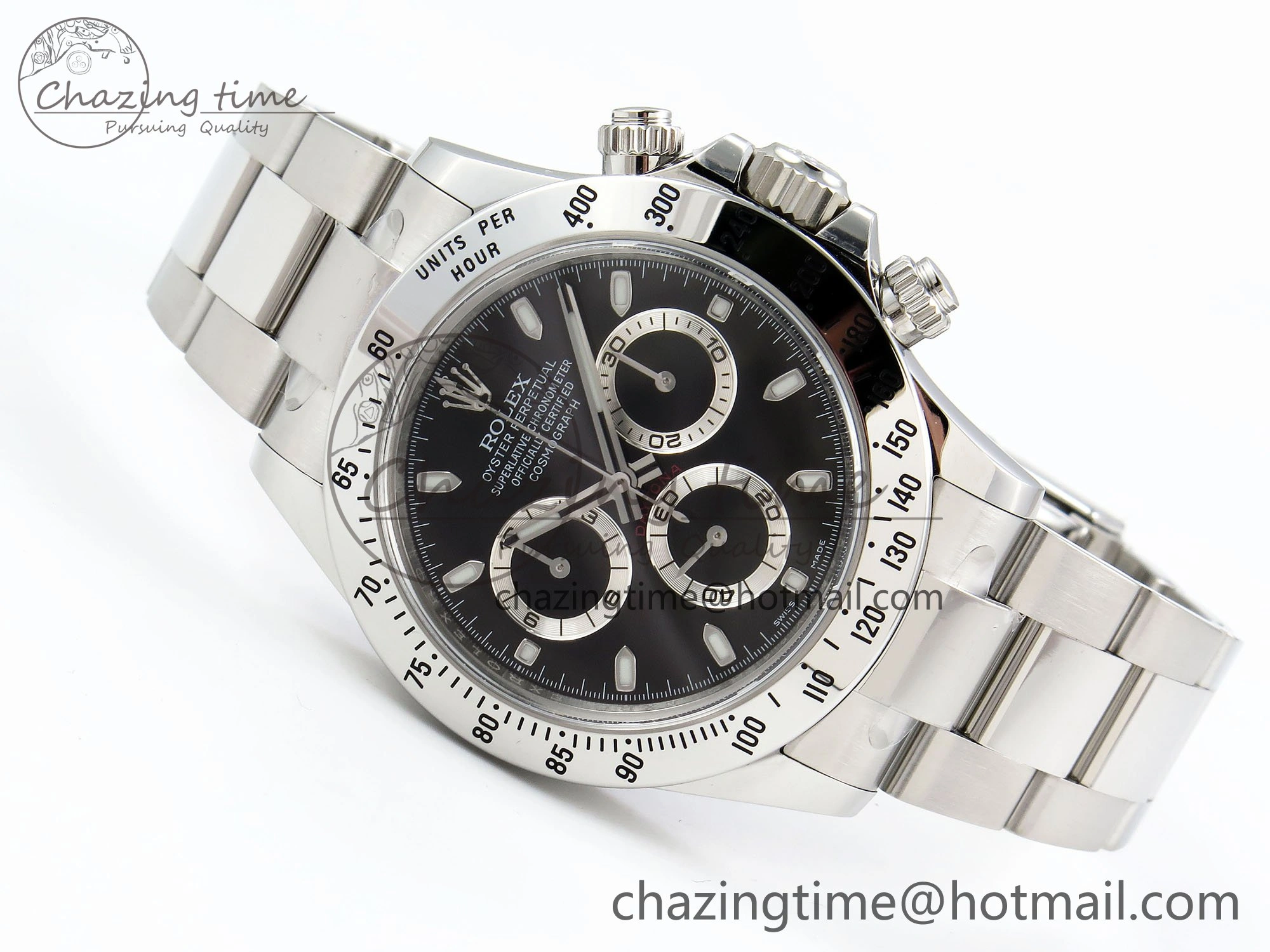 Daytona 116520 Clean 1:1 Best Edition 904L SS Case and Bracelet Black Dial SA4130 V2