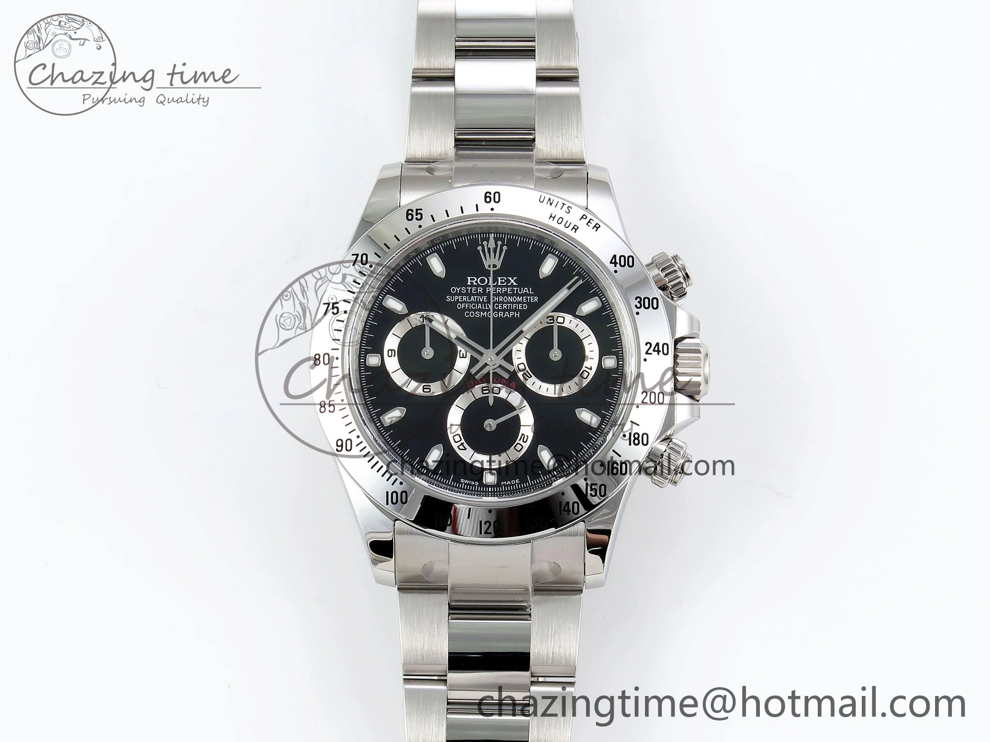 Daytona 116520 Clean 1:1 Best Edition 904L SS Case and Bracelet Black Dial SA4130 V2