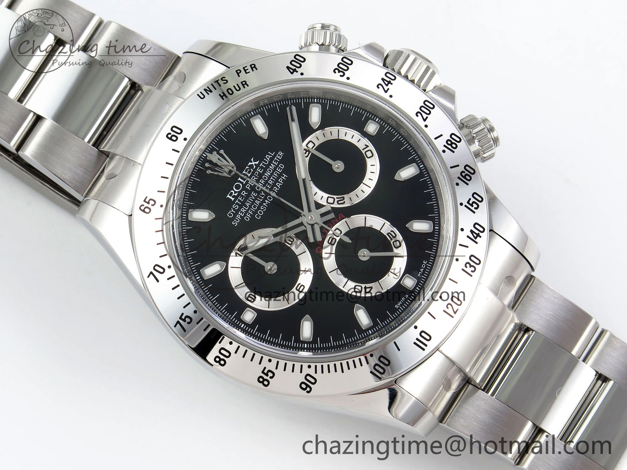 Daytona 116520 Clean 1:1 Best Edition 904L SS Case and Bracelet Black Dial SA4130 V2