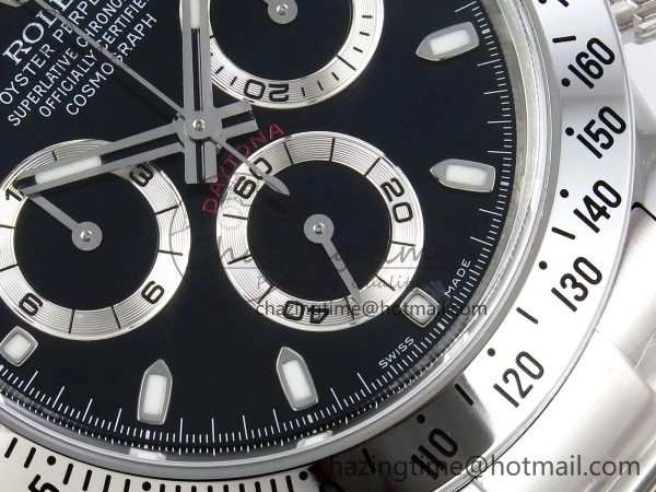 Daytona 116520 Clean 1:1 Best Edition 904L SS Case and Bracelet Black Dial SA4130 V2