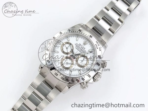 Daytona 116520 Clean 1:1 Best Edition 904L SS Case and Bracelet White Dial SA4130 V2