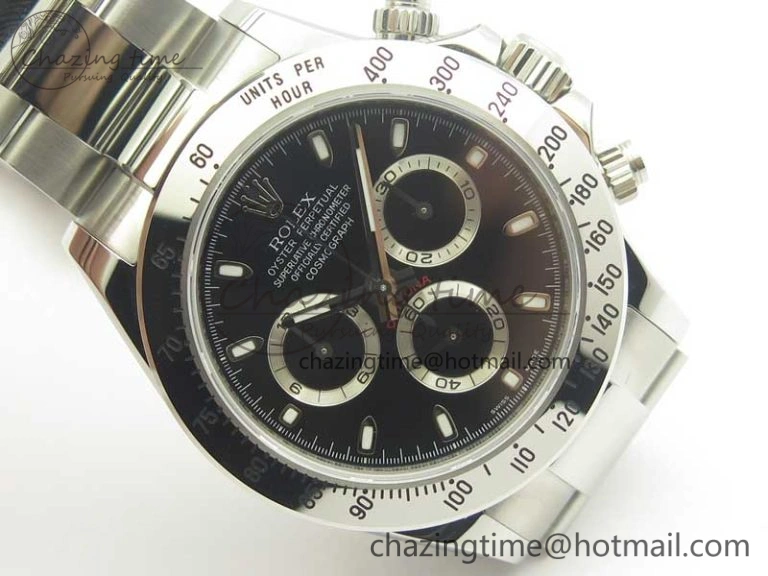 Daytona 116520 GMF Best Edition 904L SS Case and Bracelet Black Dial A4130