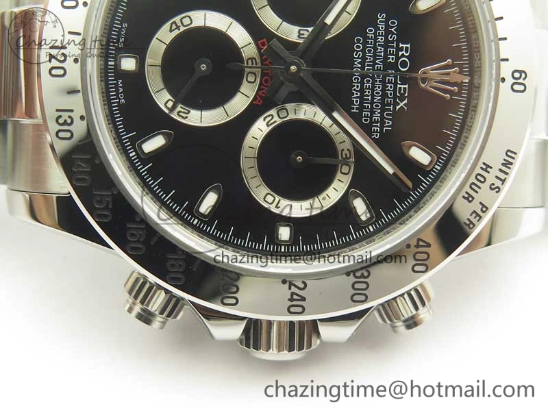 Daytona 116520 GMF Best Edition 904L SS Case and Bracelet Black Dial A4130