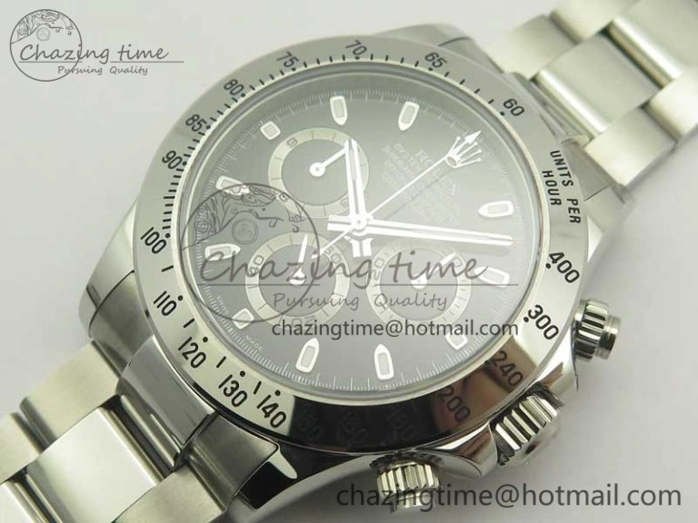 Daytona 116520 GMF Best Edition 904L SS Case and Bracelet Black Dial A4130