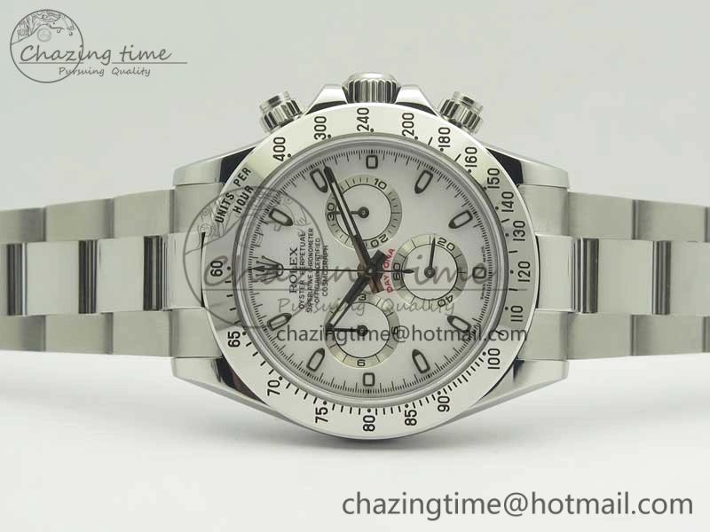 Daytona 116520 GMF Best Edition 904L SS Case and Bracelet White Dial A4130