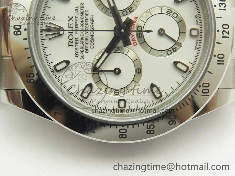 Daytona 116520 GMF Best Edition 904L SS Case and Bracelet White Dial A4130
