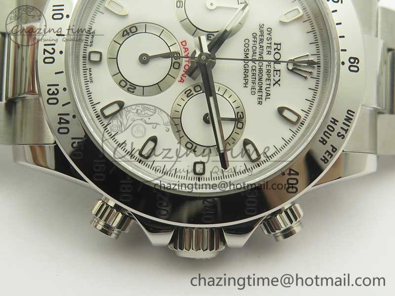 Daytona 116520 GMF Best Edition 904L SS Case and Bracelet White Dial A4130