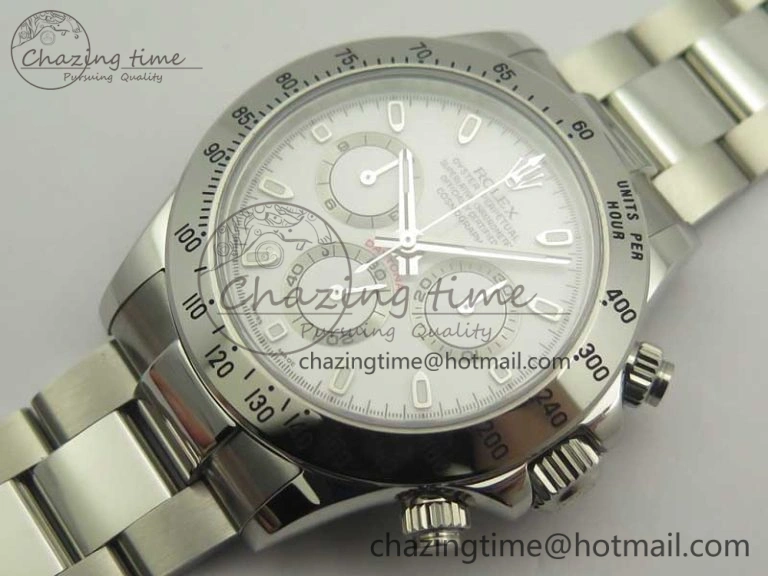 Daytona 116520 GMF Best Edition 904L SS Case and Bracelet White Dial A4130