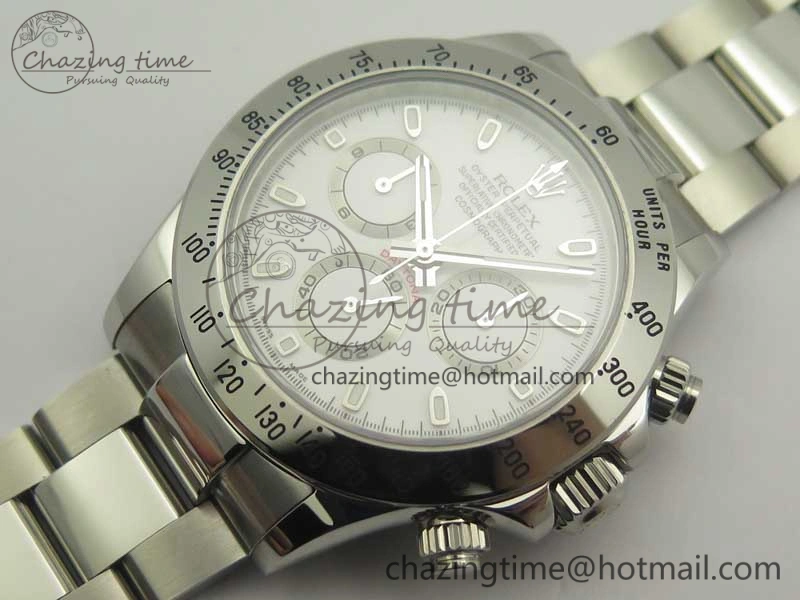 Daytona 116520 GMF Best Edition 904L SS Case and Bracelet White Dial A4130