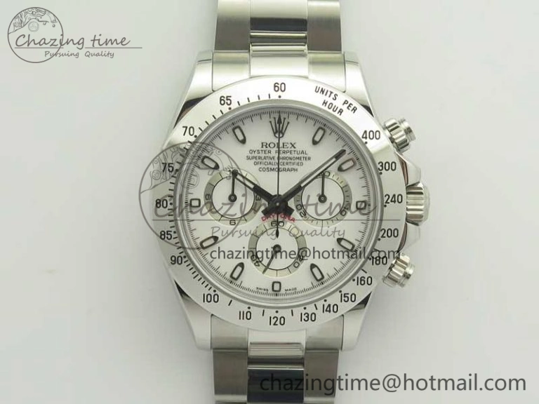Daytona 116520 GMF Best Edition 904L SS Case and Bracelet White Dial A4130