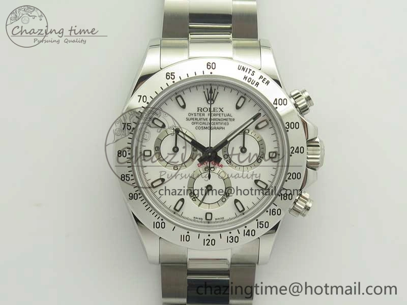 Daytona 116520 GMF Best Edition 904L SS Case and Bracelet White Dial A4130