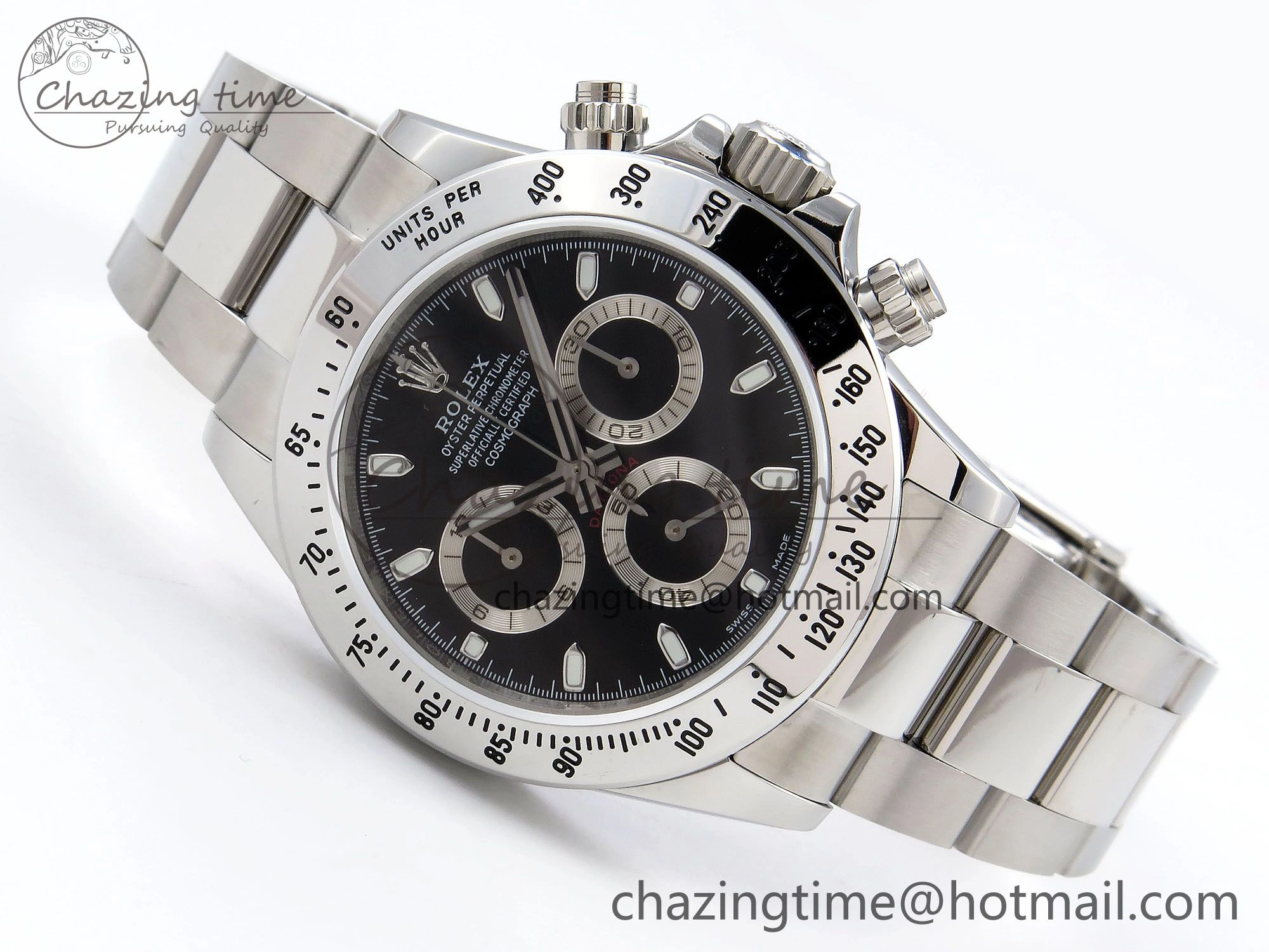 Daytona 116520 JDF 1:1 Best Edition 904L Steel Black Dial on SS Bracelet A7750