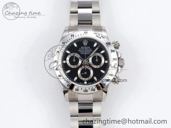 Daytona 116520 JDF 1:1 Best Edition 904L Steel Black Dial on SS Bracelet A7750