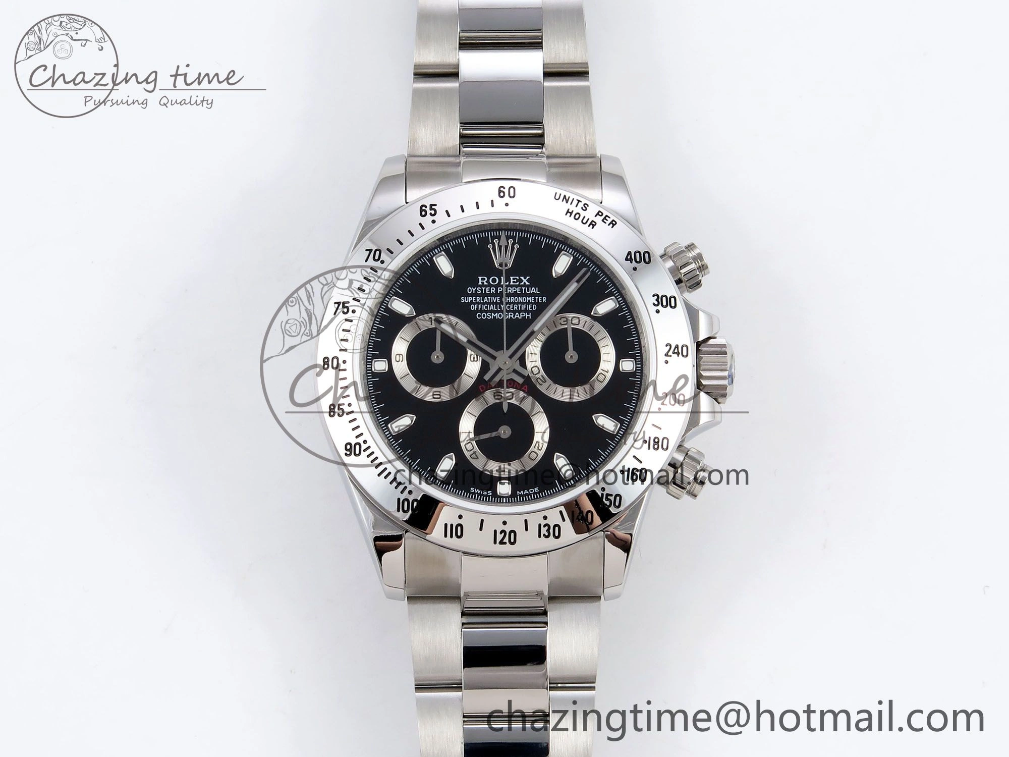 Daytona 116520 JDF 1:1 Best Edition 904L Steel Black Dial on SS Bracelet A7750
