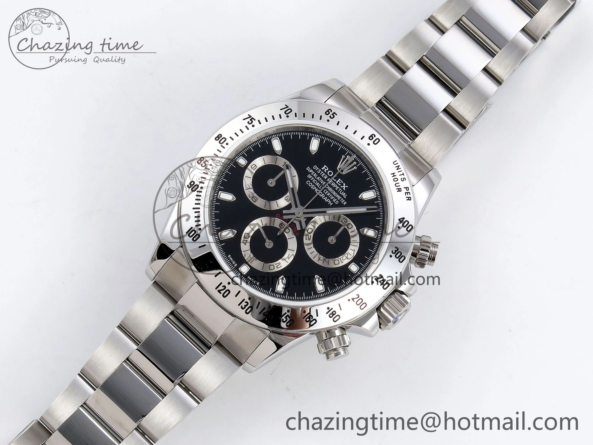 Daytona 116520 JDF 1:1 Best Edition 904L Steel Black Dial on SS Bracelet A7750
