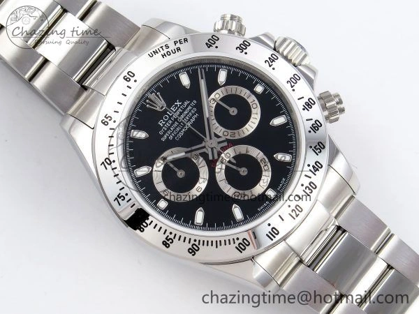 Daytona 116520 JDF 1:1 Best Edition 904L Steel Black Dial on SS Bracelet A7750