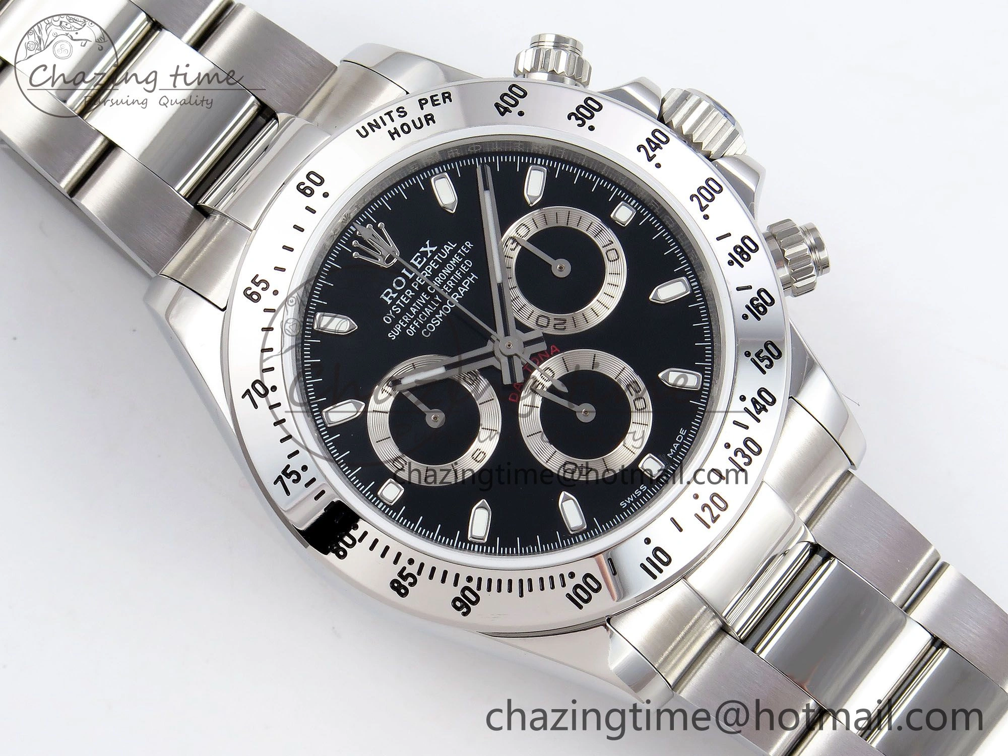 Daytona 116520 JDF 1:1 Best Edition 904L Steel Black Dial on SS Bracelet A7750