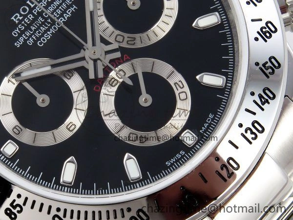 Daytona 116520 JDF 1:1 Best Edition 904L Steel Black Dial on SS Bracelet A7750