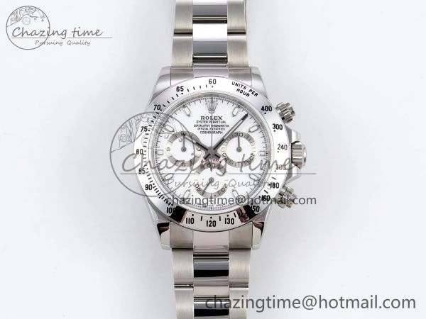 Daytona 116520 JDF 1:1 Best Edition 904L Steel White Dial on SS Bracelet A7750
