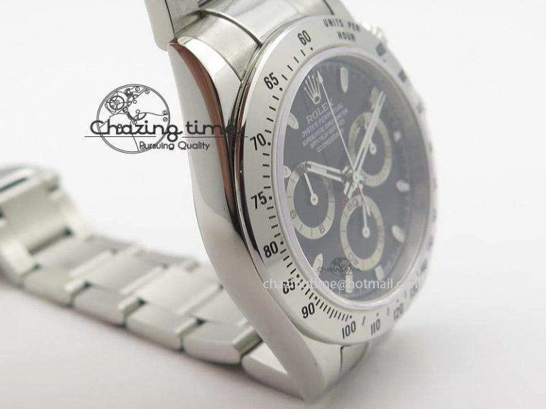 Daytona 116520 JF Best Edition Black Dial On SS Bracelet A23J (Same Thickness as Genuine)