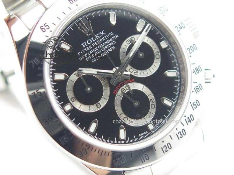 Daytona 116520 JF Best Edition Black Dial On SS Bracelet A23J (Same Thickness as Genuine)