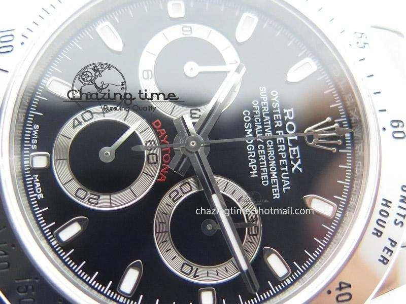 Daytona 116520 JF Best Edition Black Dial On SS Bracelet A23J (Same Thickness as Genuine)