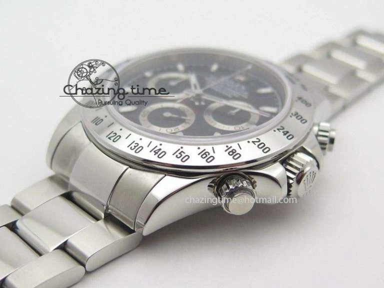 Daytona 116520 JF Best Edition Black Dial On SS Bracelet A23J (Same Thickness as Genuine)