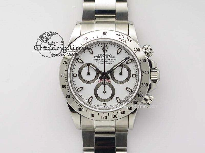 Daytona 116520 JF Best Edition White Dial On SS Bracelet A23J (Same Thickness as Genuine)