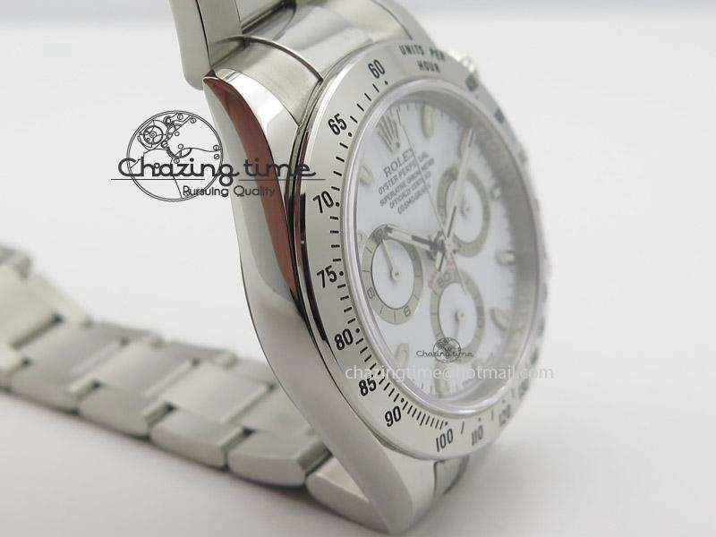 Daytona 116520 JF Best Edition White Dial On SS Bracelet A23J (Same Thickness as Genuine)