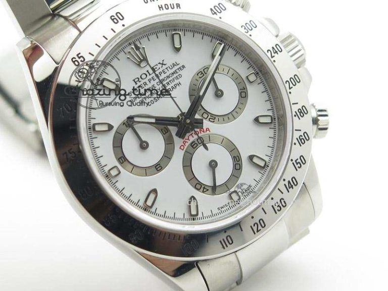 Daytona 116520 JF Best Edition White Dial On SS Bracelet A23J (Same Thickness as Genuine)
