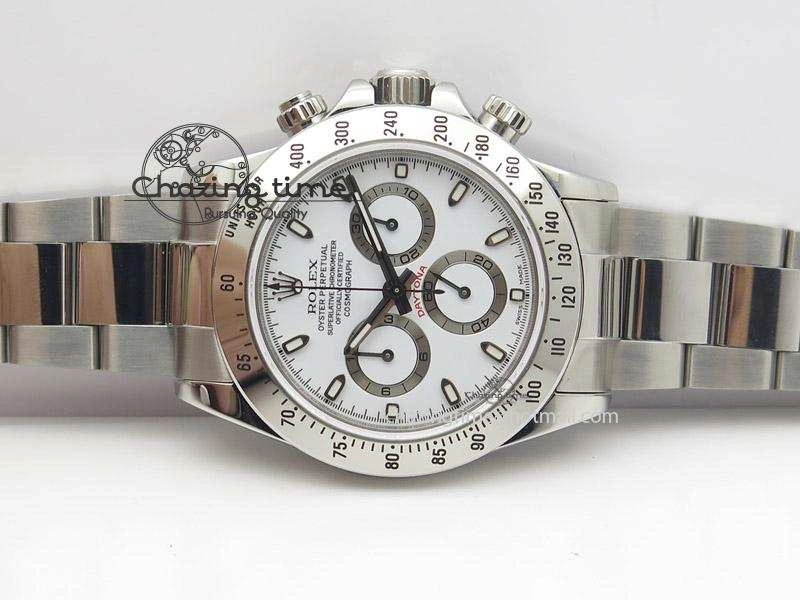 Daytona 116520 JF Best Edition White Dial On SS Bracelet A23J (Same Thickness as Genuine)
