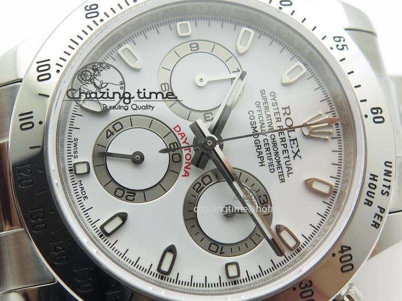 Daytona 116520 JF Best Edition White Dial On SS Bracelet A23J (Same Thickness as Genuine)