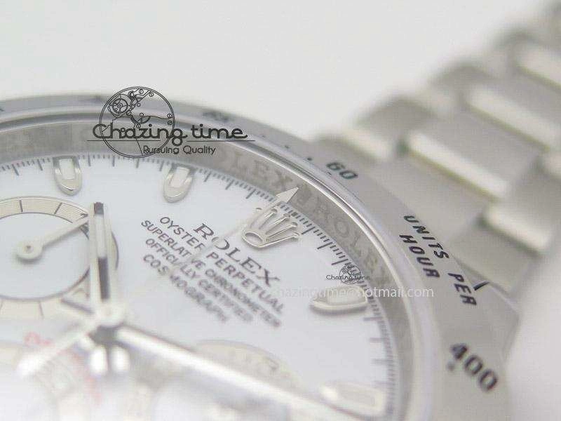 Daytona 116520 JF Best Edition White Dial On SS Bracelet A23J (Same Thickness as Genuine)