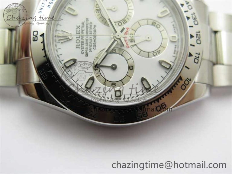 Daytona 116520 KKF 1:1 Best Edition 904L Steel White Dial on SS Bracelet A7750