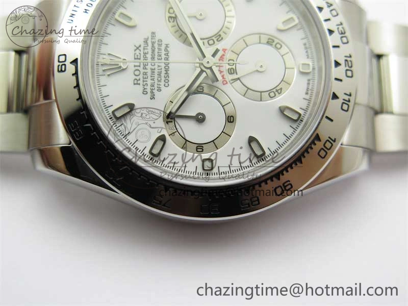 Daytona 116520 KKF 1:1 Best Edition 904L Steel White Dial on SS Bracelet A7750