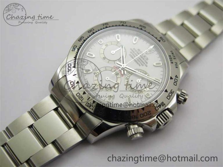 Daytona 116520 KKF 1:1 Best Edition 904L Steel White Dial on SS Bracelet A7750