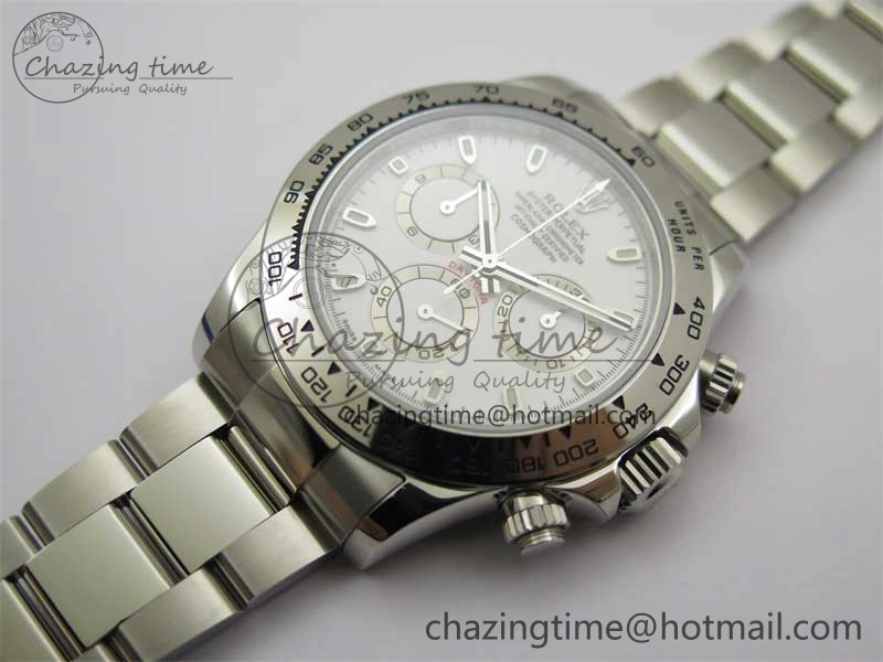 Daytona 116520 KKF 1:1 Best Edition 904L Steel White Dial on SS Bracelet A7750
