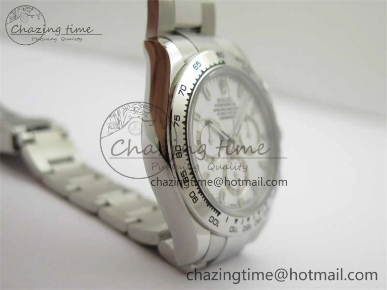 Daytona 116520 KKF 1:1 Best Edition 904L Steel White Dial on SS Bracelet A7750