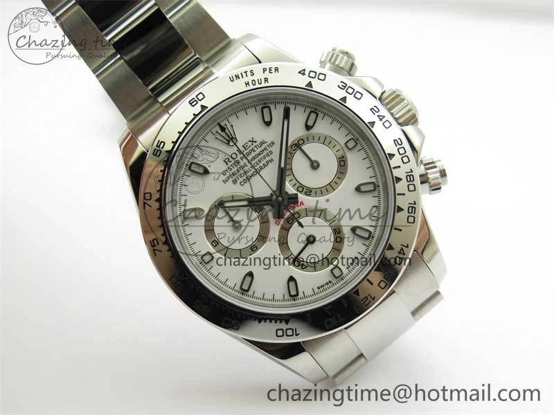 Daytona 116520 KKF 1:1 Best Edition 904L Steel White Dial on SS Bracelet A7750