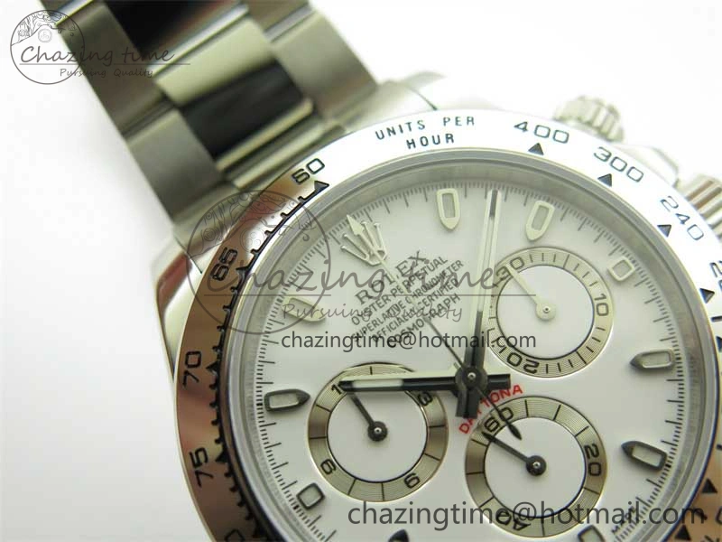 Daytona 116520 KKF 1:1 Best Edition 904L Steel White Dial on SS Bracelet A7750