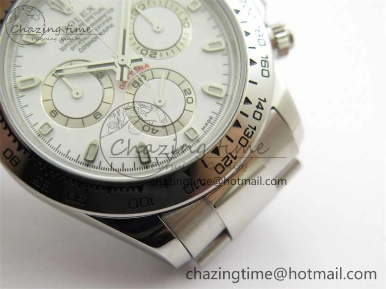 Daytona 116520 KKF 1:1 Best Edition 904L Steel White Dial on SS Bracelet A7750