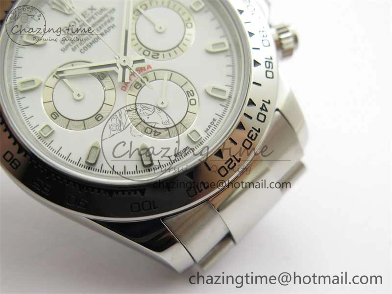 Daytona 116520 KKF 1:1 Best Edition 904L Steel White Dial on SS Bracelet A7750