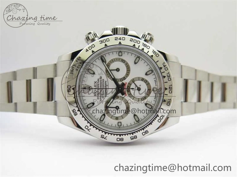 Daytona 116520 KKF 1:1 Best Edition 904L Steel White Dial on SS Bracelet A7750