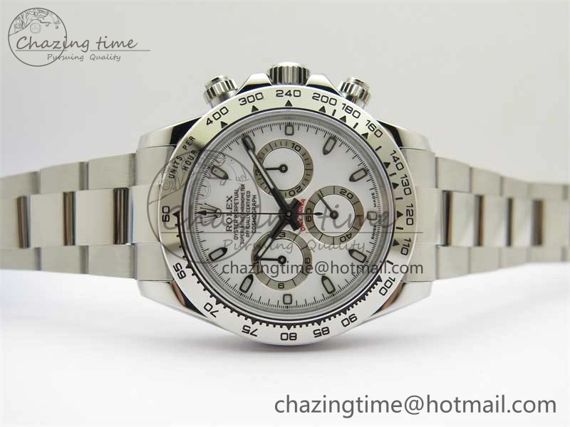 Daytona 116520 KKF 1:1 Best Edition 904L Steel White Dial on SS Bracelet A7750