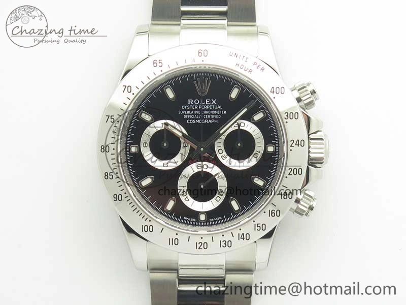 Daytona 116520 Noob 1:1 Best Edition 904L SS Case and Bracelet Black Dial SA4130